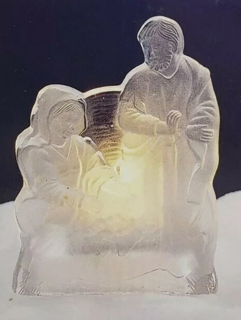Frosted Glass Nativity candle Holder